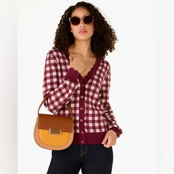 ♠️kate spade Reegan Colorblock Saddle Crossbody Bag, Squash Blossom Multi NWT